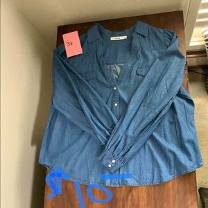 Long Sleeved Denim Button-up